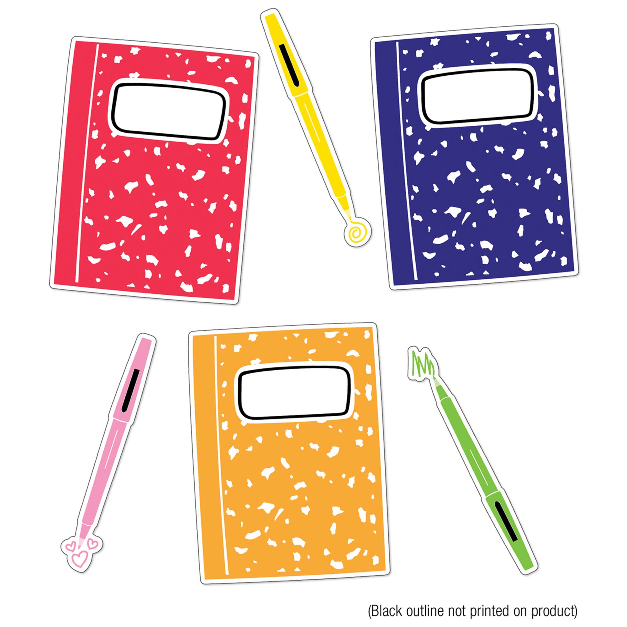 Carson Dellosa® Notebooks & Pens Cut-Outs, 3 Packs of 36
